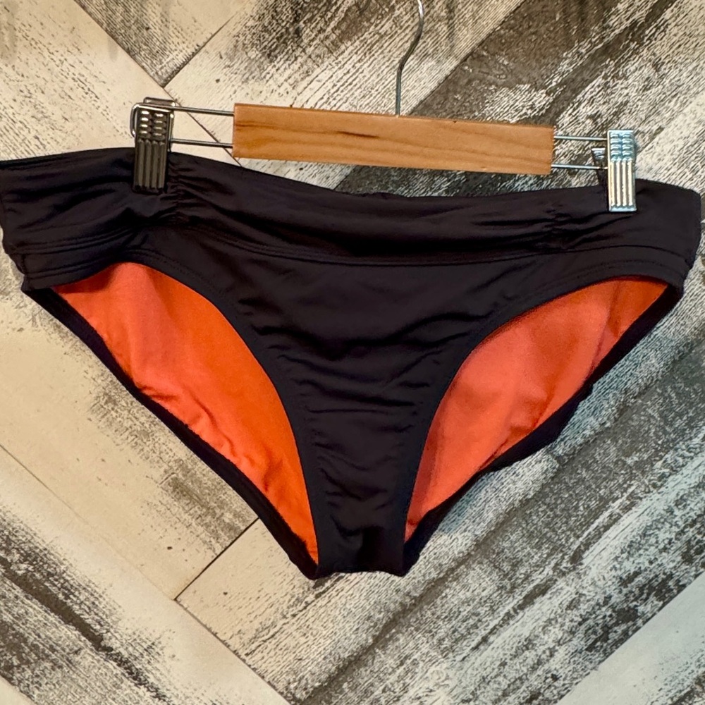 Athleta Dark Gray and Orange Bikini Bottoms